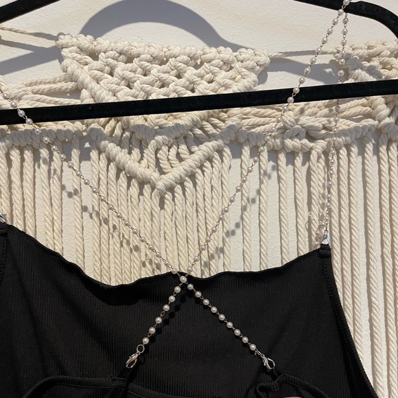 Sexy Wedding Club Party Pearls Beaded Strap Bodycon Dress Sz 1XL(14) - Picture 5 of 10